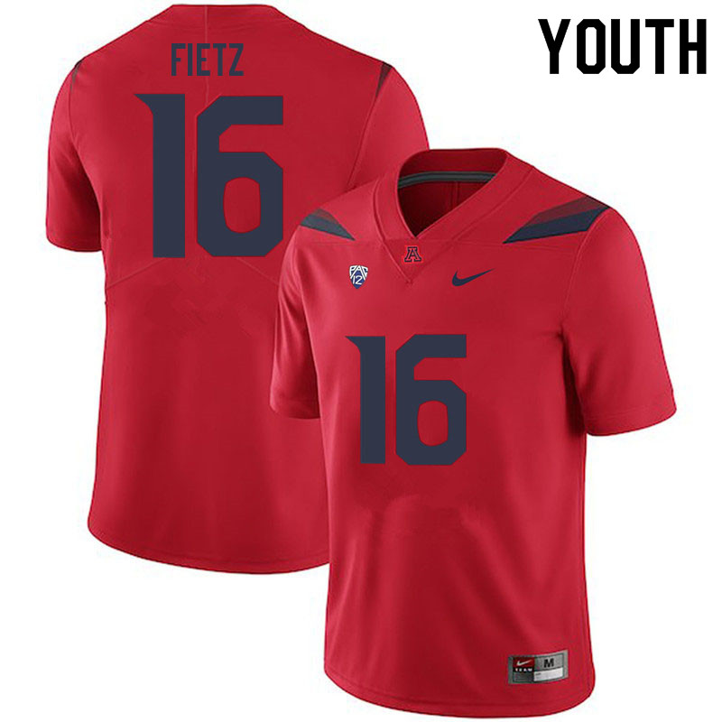 Youth #16 Cameron Fietz Arizona Wildcats College Football Jerseys Sale-Red - Click Image to Close